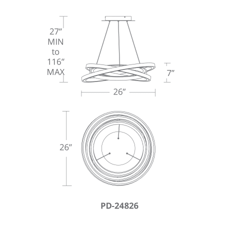 A large image of the Modern Forms PD-24826 Modern Forms-PD-24826-Line Drawing