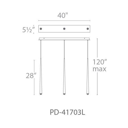 A large image of the Modern Forms PD-41703L Line Drawing