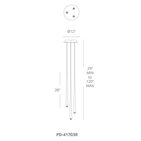 A large image of the Modern Forms PD-41703R Line Drawing