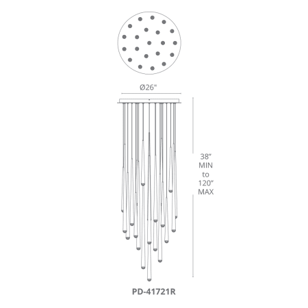 A large image of the Modern Forms PD-41821R Line Drawing