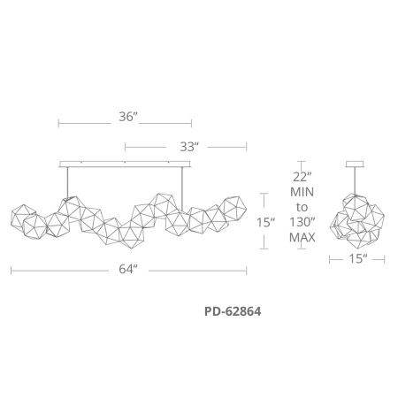A large image of the Modern Forms PD-62864 Modern Forms-PD-62864-Line Drawing