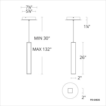 A large image of the Modern Forms PD-64826 Line Drawing