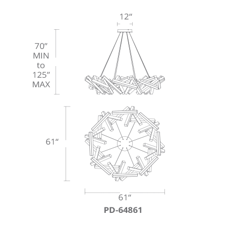 A large image of the Modern Forms PD-64861 Modern Forms-PD-64861-Line Drawing