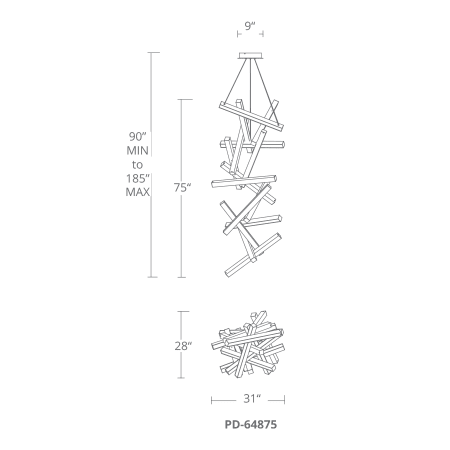 A large image of the Modern Forms PD-64875 Modern Forms-PD-64875-Line Drawing