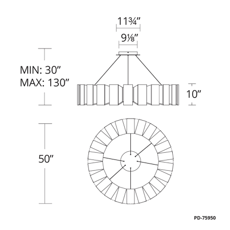 A large image of the Modern Forms PD-75950 Line Drawing