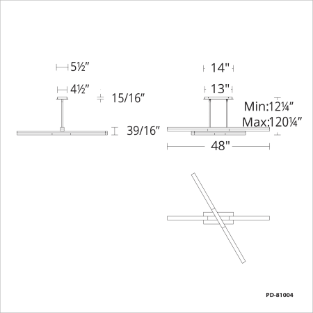 A large image of the Modern Forms PD-81004 Line Drawing