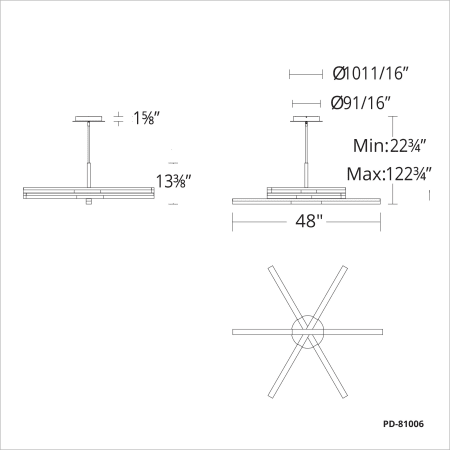 A large image of the Modern Forms PD-81006 Line Drawing