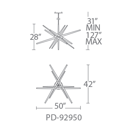 A large image of the Modern Forms PD-92950 Line Drawing