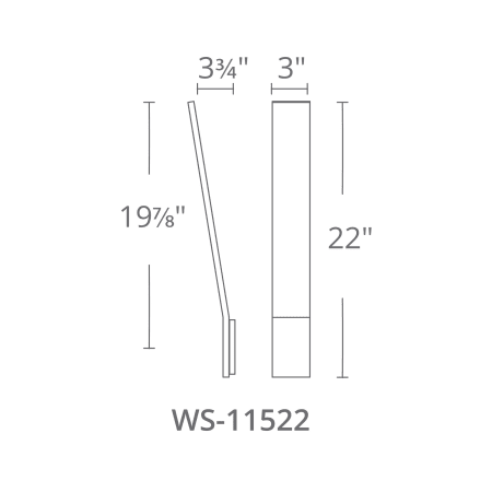 A large image of the Modern Forms WS-11522 Line Drawing