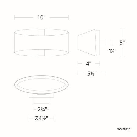 A large image of the Modern Forms WS-20210 Line Drawing