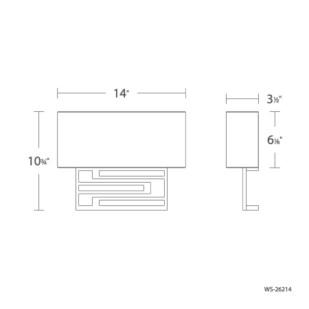 A large image of the Modern Forms WS-26214-27 Line Drawing