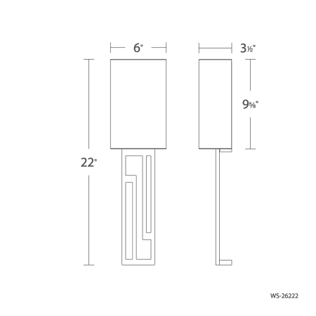 A large image of the Modern Forms WS-26222-27 Line Drawing