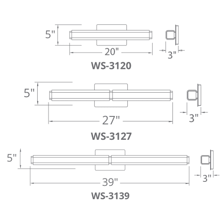 A large image of the Modern Forms WS-3127 Line Drawing