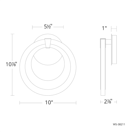 A large image of the Modern Forms WS-38211 Line Drawing