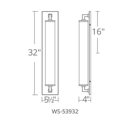A large image of the Modern Forms WS-53932 Line Drawing