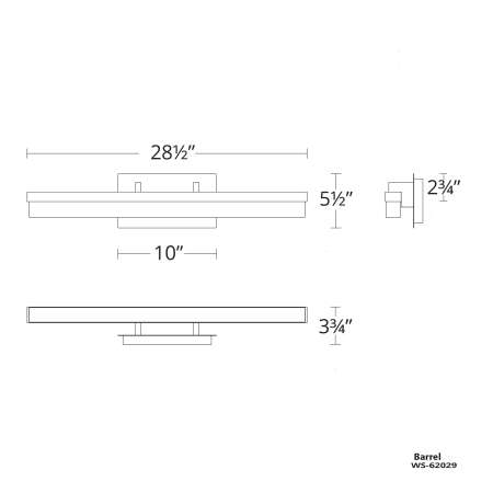 A large image of the Modern Forms WS-62029 Line Drawing
