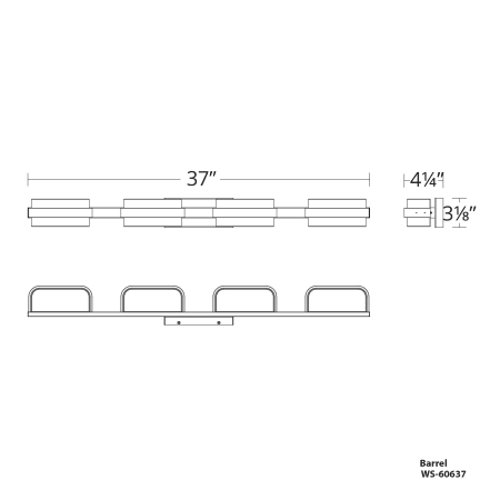 A large image of the Modern Forms WS-63037 Line Drawing