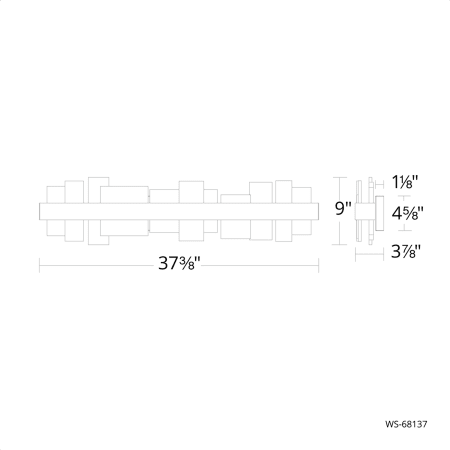 A large image of the Modern Forms WS-68137 Line Drawing