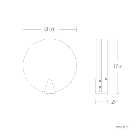 A large image of the Modern Forms WS-72210 Line Drawing