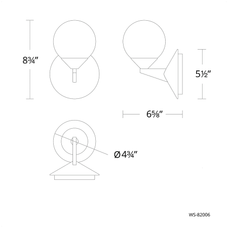 A large image of the Modern Forms WS-82006 Line Drawing