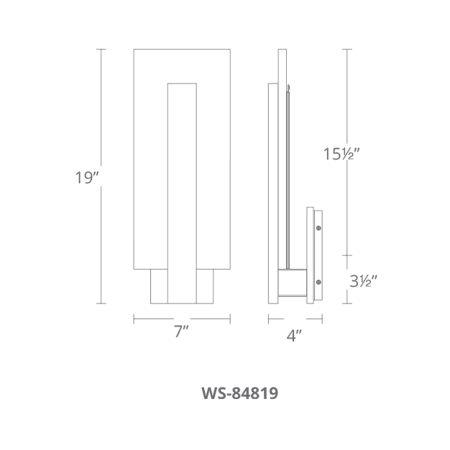 A large image of the Modern Forms WS-84819 Modern Forms-WS-84819-Line Drawing