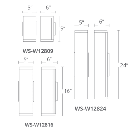 A large image of the Modern Forms WS-W12824 Modern Forms-WS-W12824-Line Drawing