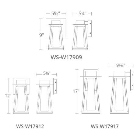 A large image of the Modern Forms WS-W17917 Line Drawing