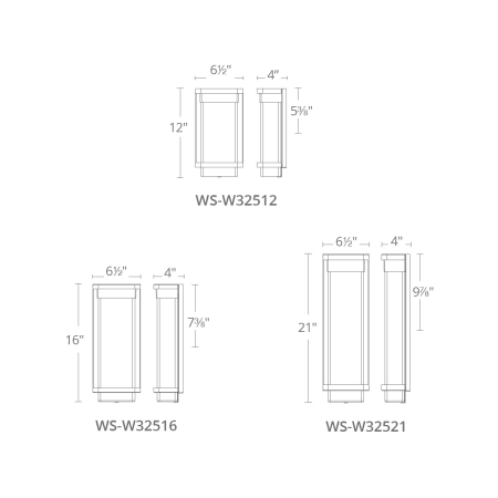 A large image of the Modern Forms WS-W32512 Line Drawing