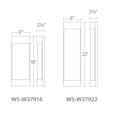 A large image of the Modern Forms WS-W37916 Line Drawing