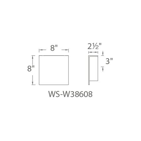 A large image of the Modern Forms WS-W38608 Line Drawing