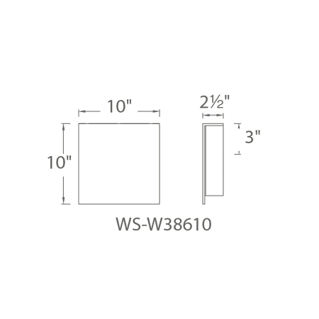 A large image of the Modern Forms WS-W38610 Line Drawing