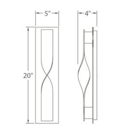 A large image of the Modern Forms WS-W5620 Line Drawing