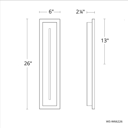 A large image of the Modern Forms WS-W66226-40 Line Drawing