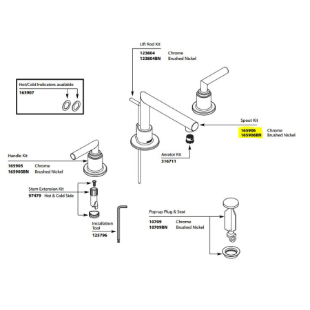 A large image of the Moen 165906 Chrome