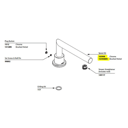 A large image of the Moen 165908 Chrome