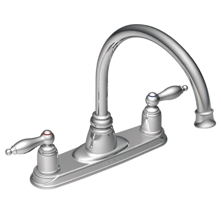 Moen Ca7902 Chrome Double Handle Kitchen Faucet With Gooseneck