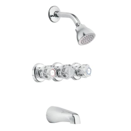Moen 83267 Chrome Triple Handle Tub And Shower Valve Trim Kit With