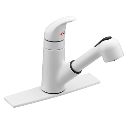 Moen 87315w White Faucet Kitchen Pullout Spray From The Integra Series Faucetdirect Com