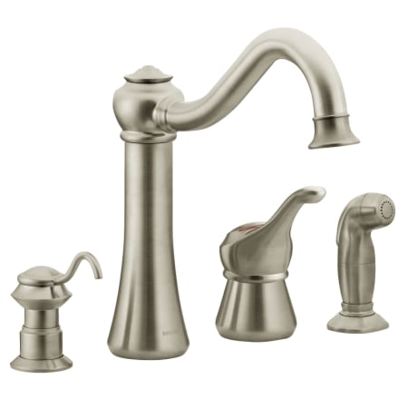 moen 87770sl stainless single handle kitchen faucet with side spray