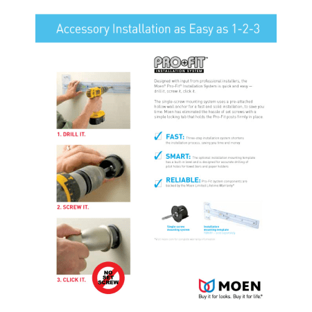 A large image of the Moen YB5808 Pro-Fit Installation Guide