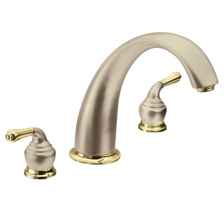 A large image of the Moen T954STP Satine/Polished Brass