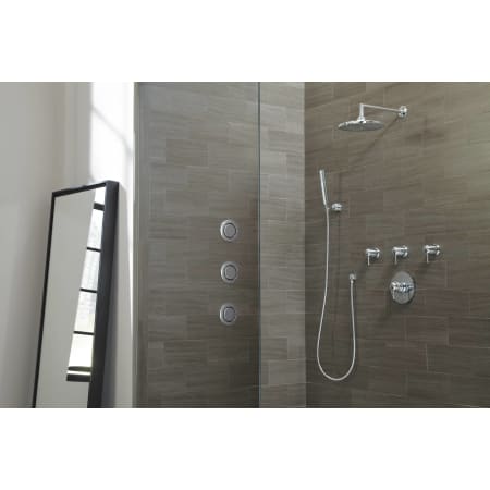 A large image of the Moen 1096 Installed Shower System in Chrome