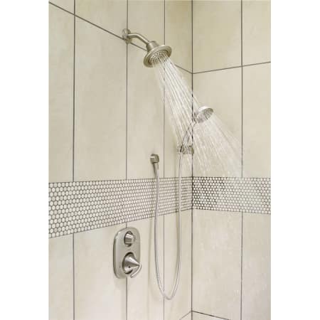 A large image of the Moen 600S Running Shower System in Brushed Nickel