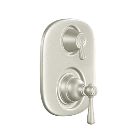 A large image of the Moen 602S Valve Trim with Integrated Diverter in Brushed Nickel