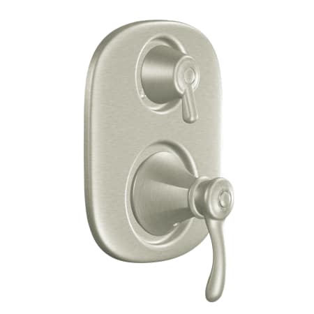A large image of the Moen 604S Valve Trim with Integrated Diverter in Brushed Nickel