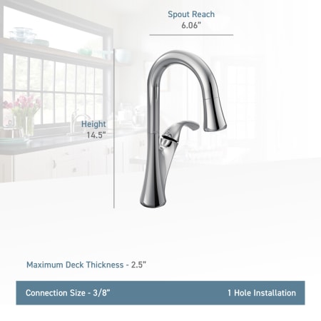 A large image of the Moen 6124 Moen-6124-Lifestyle Specification View