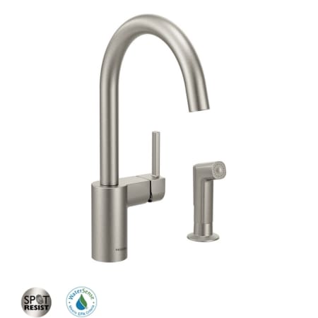 A large image of the Moen 7165 Spot Resist Stainless