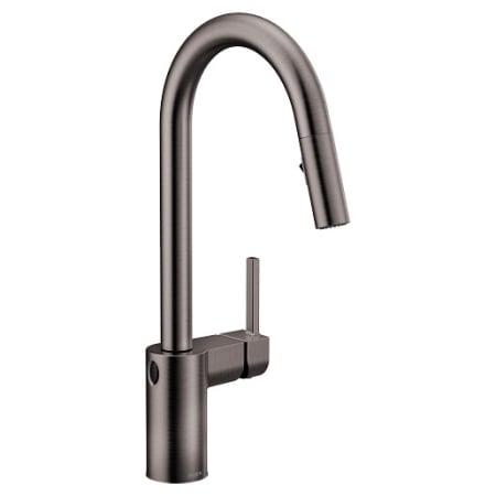 A large image of the Moen 7565EW Black / Stainless Steel