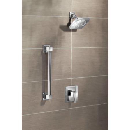 A large image of the Moen 835 Installed Shower System in Chrome