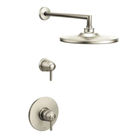 A large image of the Moen 970 Shower Trim and Volume Control in Brushed Nickel